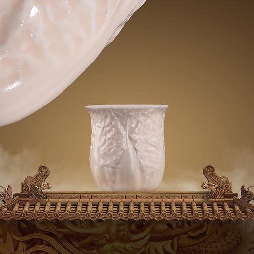 百财聚来主人杯，风靡世界的德化白瓷，双大师联名设计，独特白菜造型，如脂似玉，雅俗共赏 商品图1