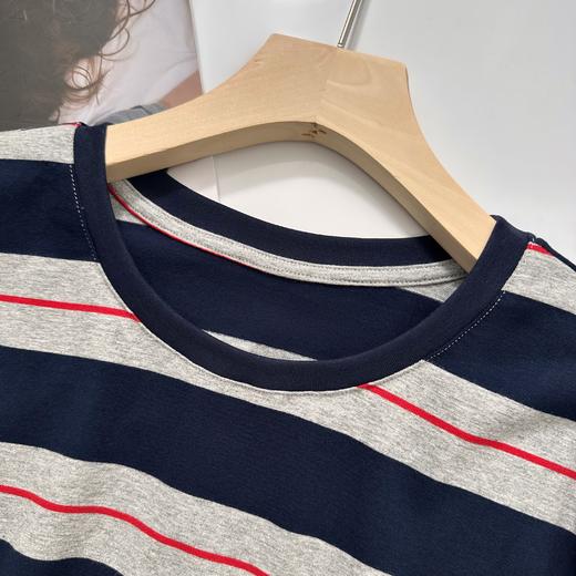 miu系isabelle marran伊莎贝尔美学秋季复古宽松条纹圆领长袖t恤JS3693003 商品图5