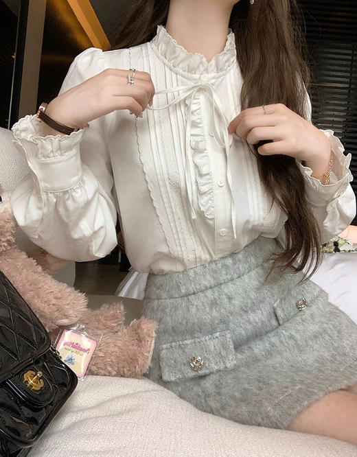 CE家isabelle marran伊莎贝尔法式重工别致花边系带衬衫JS3693012 商品图4