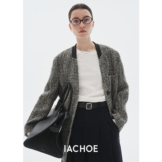 棉仓3561566004-【发财】拼接西装毛呢外套 商品图1