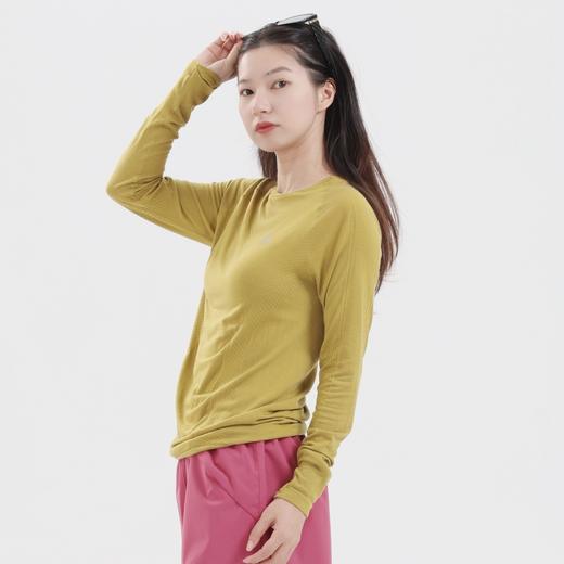 纳趣户外速干衣天丝羊毛无缝一体织运动速干长袖T恤跑步健身女款 商品图3