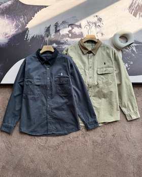 拉夫劳伦 当季新品 老钱风刺绣情侣牛仔尼龙衬衫外套