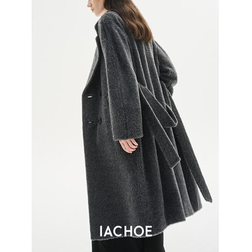 棉仓3561509002-长款高贵气质两色毛呢大衣 商品图4