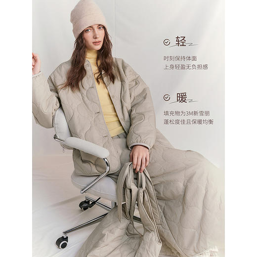 棉仓366607007-葫芦绗线新雪丽宽松棉服四件套 商品图1