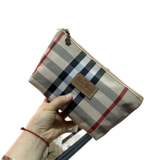 新款格子防水化妆包便携式手机袋零钱包彩妆收纳手拿小包高颜值 商品图4