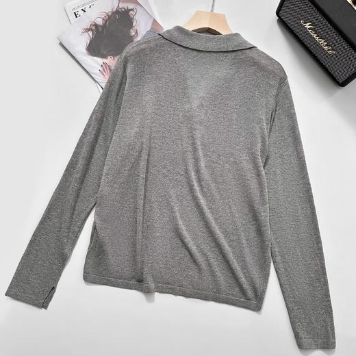 isabelle marran伊莎贝尔早秋老钱风天丝亚麻polo领衫JS3699015 商品图5