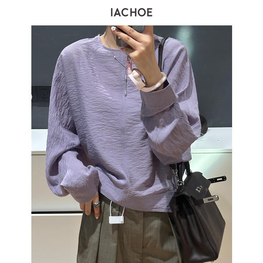 棉仓3661504004-紫色肌理衬衫 商品图0