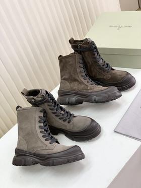 B&C 时尚厚底包头系带马丁靴