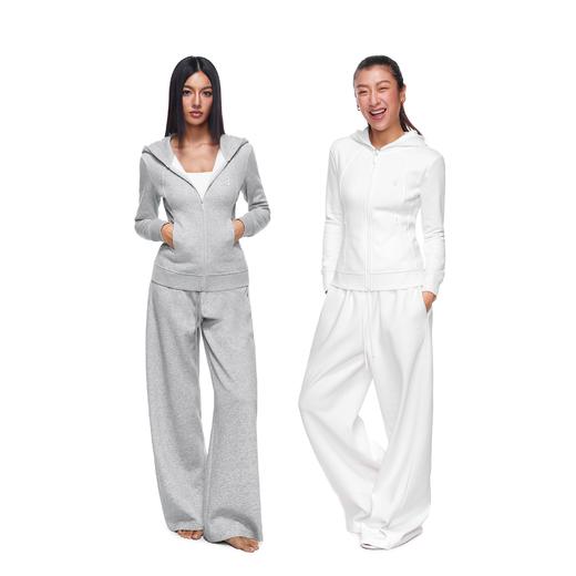 FDR旗舰店 5A抗菌蓄热保暖修身连帽卫衣外套女秋季薄绒运动上衣 商品图0