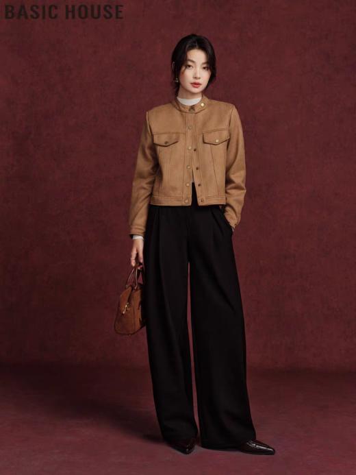 复古美式帅爆了立领纽扣麂 商品图4