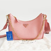 【95新】Prada普拉达花瓣粉色全皮hobo三合一单肩斜挎包 女士 110925NJS09 现售价：8180 商品缩略图1
