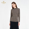 乔万尼新品100%真丝亲肤千鸟格小高领修身打底长袖t恤ED1C911 商品缩略图3