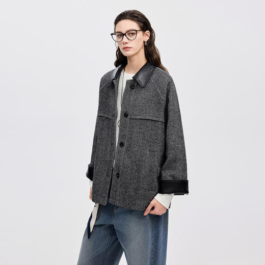 棉仓366607004-气质灰调羊毛外套 商品图1