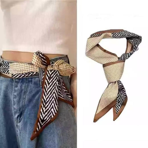 【高端丝巾必入🌟】长条丝巾女高端小方巾四季护颈围脖，黑色百搭小方巾，衬衫飘带神器，四季皆宜✨明星同款，气质UP！ 商品图9