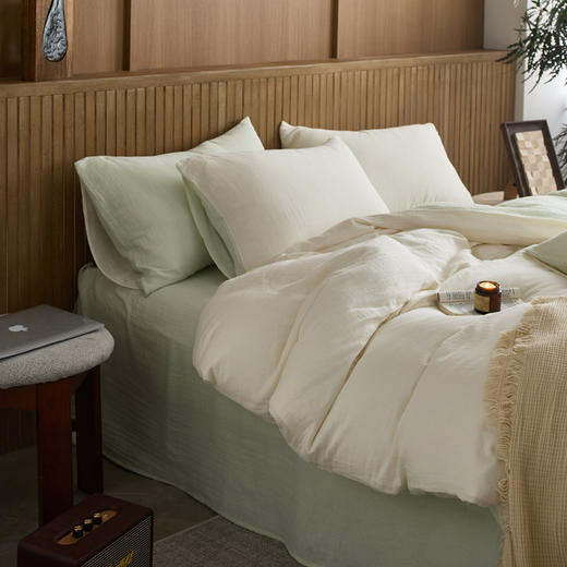 【特价处理】【全棉双层纱四件套】拼色款双层纱四件套三件套长绒棉纯色套件 商品图9