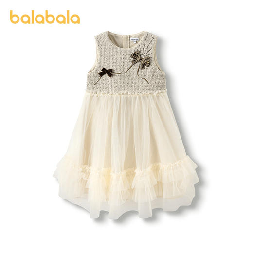 【premium】巴拉巴拉高端线冬网纱背心裙小香风金丝刺绣纱裙女童 商品图4