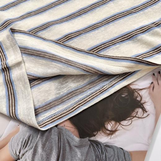 miu系isabelle marran伊莎贝尔复古慵懒条纹圆领T恤JS3693003-1 商品图2