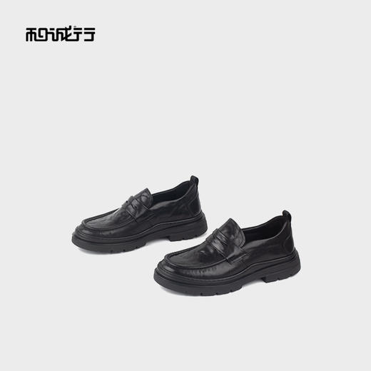 和诚行2025秋季新款真皮百搭休闲男式厚底耐磨商务皮鞋0930256 商品图3