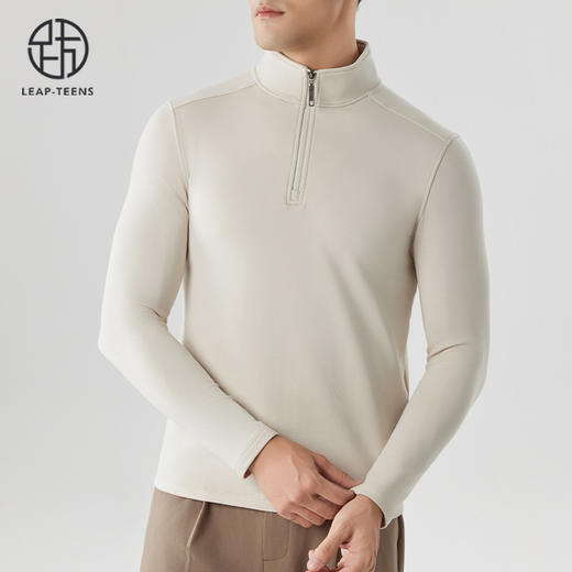 跃牌【砂洗空气层系列】男砂洗半拉链立领卫衣M11G1 商品图4