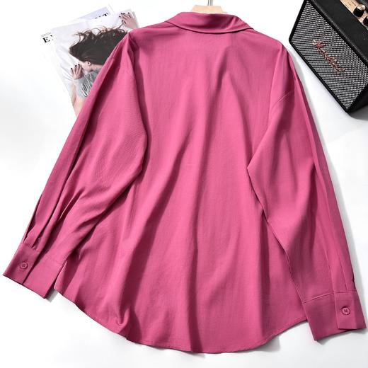 isabelle marran伊莎贝尔树莓红折角口袋棉感衬衫JS3692841 商品图1