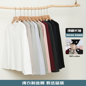 79元任选三件，单拍不发【秋冬服饰丨喵小仟 纯棉圆领宽松打底衫】甄选优质面料，整衣双针走线，久穿不易变形，内里锁边，上身不扎肤，款式简约百搭，男女同款~