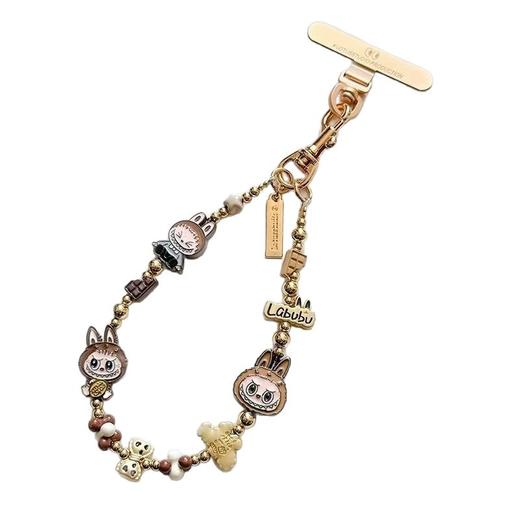 diylabu拉布公主请发财经典棕金手链金属手机链挂绳通用款 商品图4