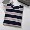 miu系isabelle marran伊莎贝尔美学秋季复古宽松条纹圆领长袖t恤JS3693003 商品缩略图1