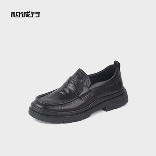 和诚行2025秋季新款真皮百搭休闲男式厚底耐磨商务皮鞋0930256 商品图1