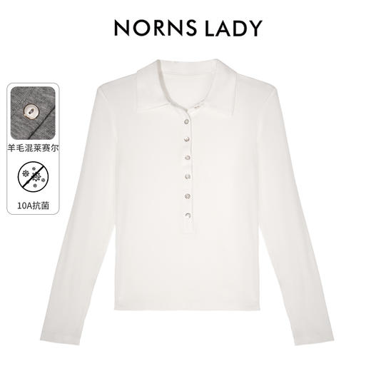 NORNS LADY诺恩【0感系列】2025年 POLO领气质长袖小衫抗菌上衣 H25SK45503【现货】 商品图3