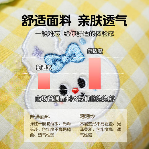 自然醒泡泡纱驼峰波点格子U型枕QYL 商品图3