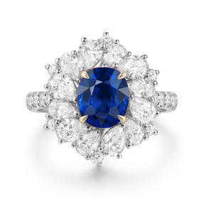 时光宠耀蓝宝石戒指 18k金钻石围镶蓝宝戒指MEMORA诗普琳SR209501