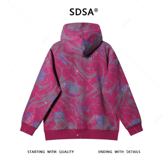 WT218SDSA秋冬新款痞帅男装潮牌撞色字母印花拉链连帽卫衣宽松痞帅外套 商品图5