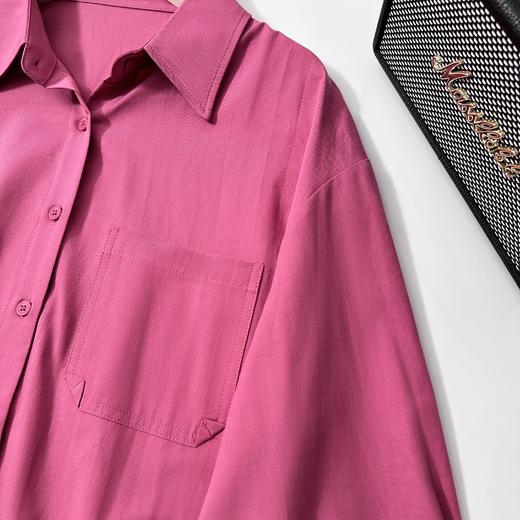 isabelle marran伊莎贝尔树莓红折角口袋棉感衬衫JS3692841 商品图4