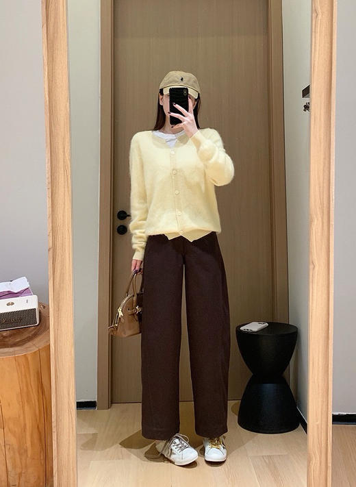 完美裤型～完美腿型！进口高弹丝牛津裤！2025解构缝线九分窄版香蕉裤早秋休闲裤女 商品图3