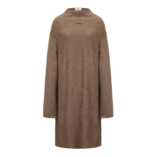 Ruohan 25AW 驼色拉毛羊绒针织长袖连衣裙 商品图4