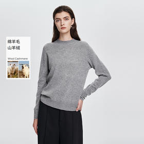 棉仓366605060-一体成型半高领羊绒毛衣