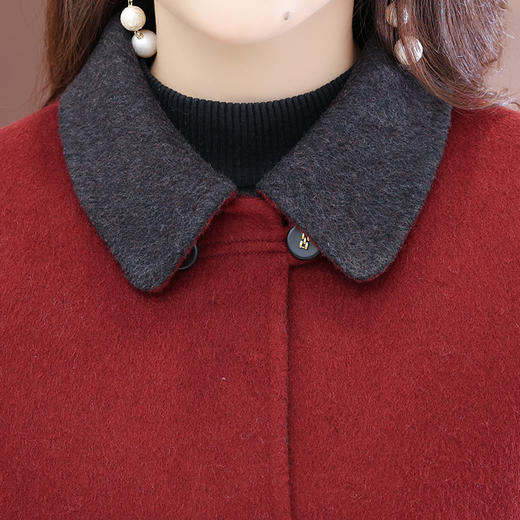 QYM 25ZB911-Y时尚双面大衣时尚气质休闲毛呢外套 商品图3