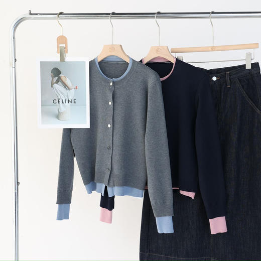 miu系cosAcosB设计感时尚羊毛假两件针织M685 商品图0