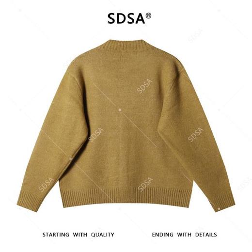 28868SDSA男士秋冬新款痞帅男装潮牌纯色纽扣开衫针织衫百搭圆领毛衣 商品图5