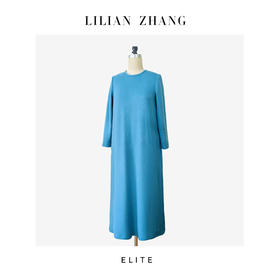 定制-静奢风-时光之舞-复古法式A摆绒感秋冬打底连衣裙 2501073