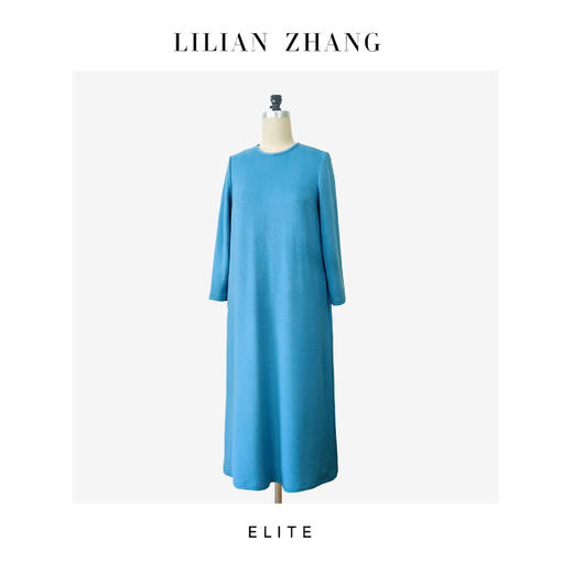 定制-静奢风-时光之舞-复古法式A摆绒感秋冬打底连衣裙 2501073 商品图0