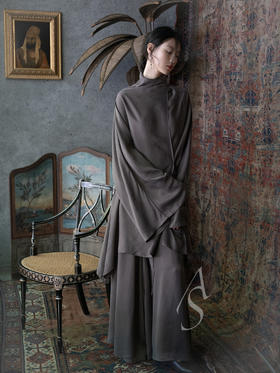 Ruohan 25AW 灰色铜氨丝对襟裤