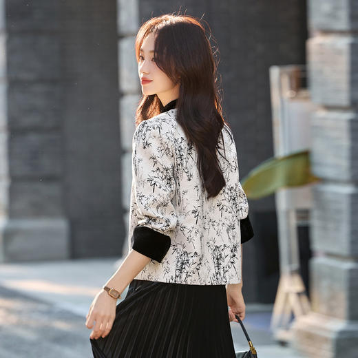 HR ZYF8886新中式国风复古唐装印花高级感小香风外套 商品图4