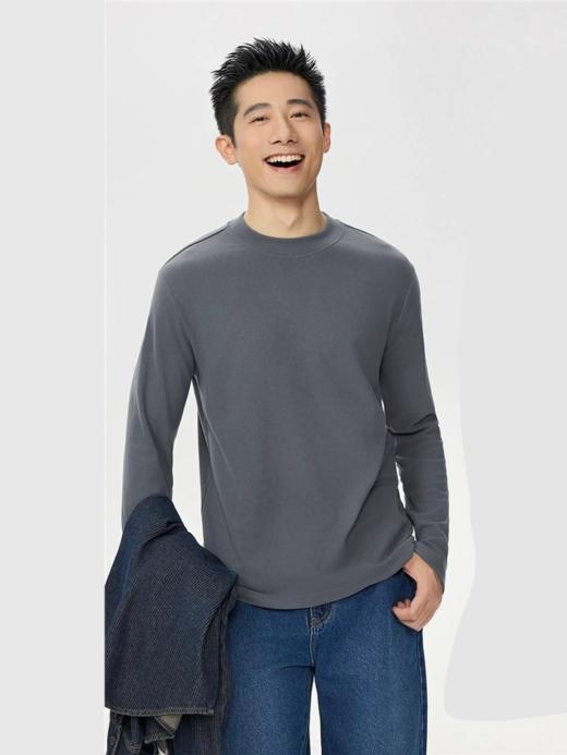 佐丹奴长袖T恤男装秋冬新款t恤衫男士纯色圆领打底衫13025861 商品图3