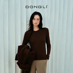 东黎 • 我不被驯化 衣橱核心 绒毛混纺女士秋季圆领抽条套衫 5536