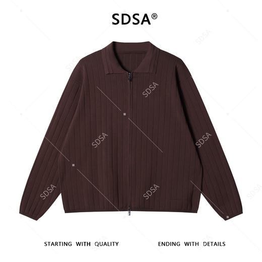 OAS811SDSA男士秋冬新款痞帅男装复古纯色竖纹翻领毛衣百搭开衫针织衫 商品图1