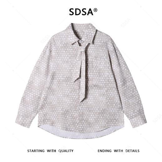 24764SDSA男士秋冬新款痞帅男装潮牌撞色领带设计长袖衬衫时尚简约衬衣 商品图1
