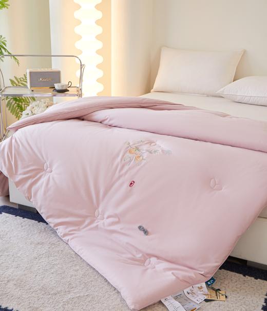 松植屋新款双人柿柿如意秋冬蚕丝被国风刺绣+盘扣设计 寓意幸福绵长、事事如意 商品图5