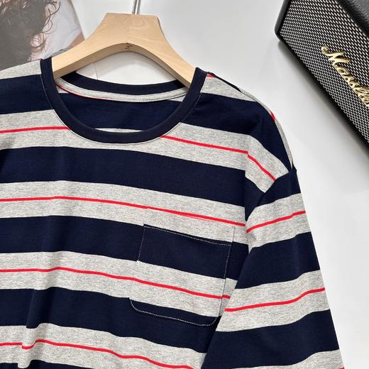 miu系isabelle marran伊莎贝尔美学秋季复古宽松条纹圆领长袖t恤JS3693003 商品图4