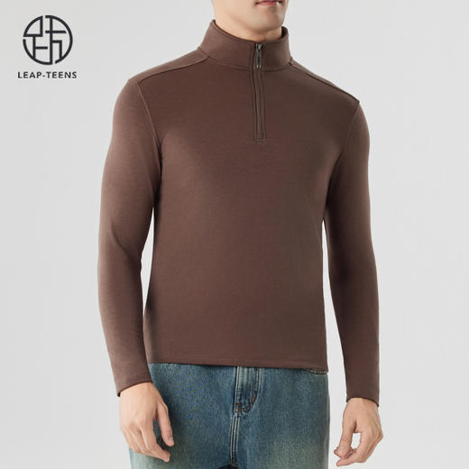 跃牌【砂洗空气层系列】男砂洗半拉链立领卫衣M11G1 商品图11